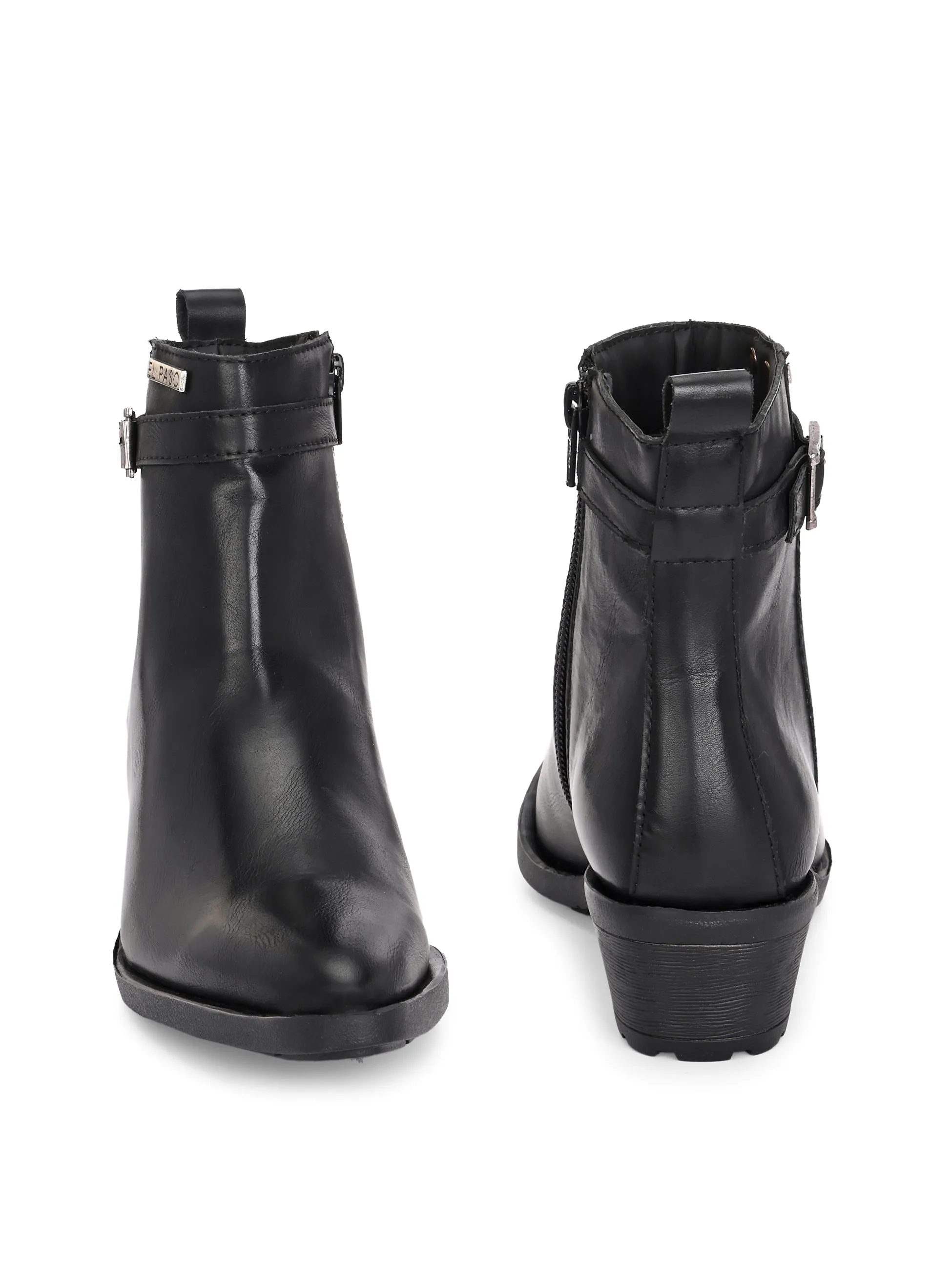 EL PASO Women Faux Leather Casual Slip On Boots