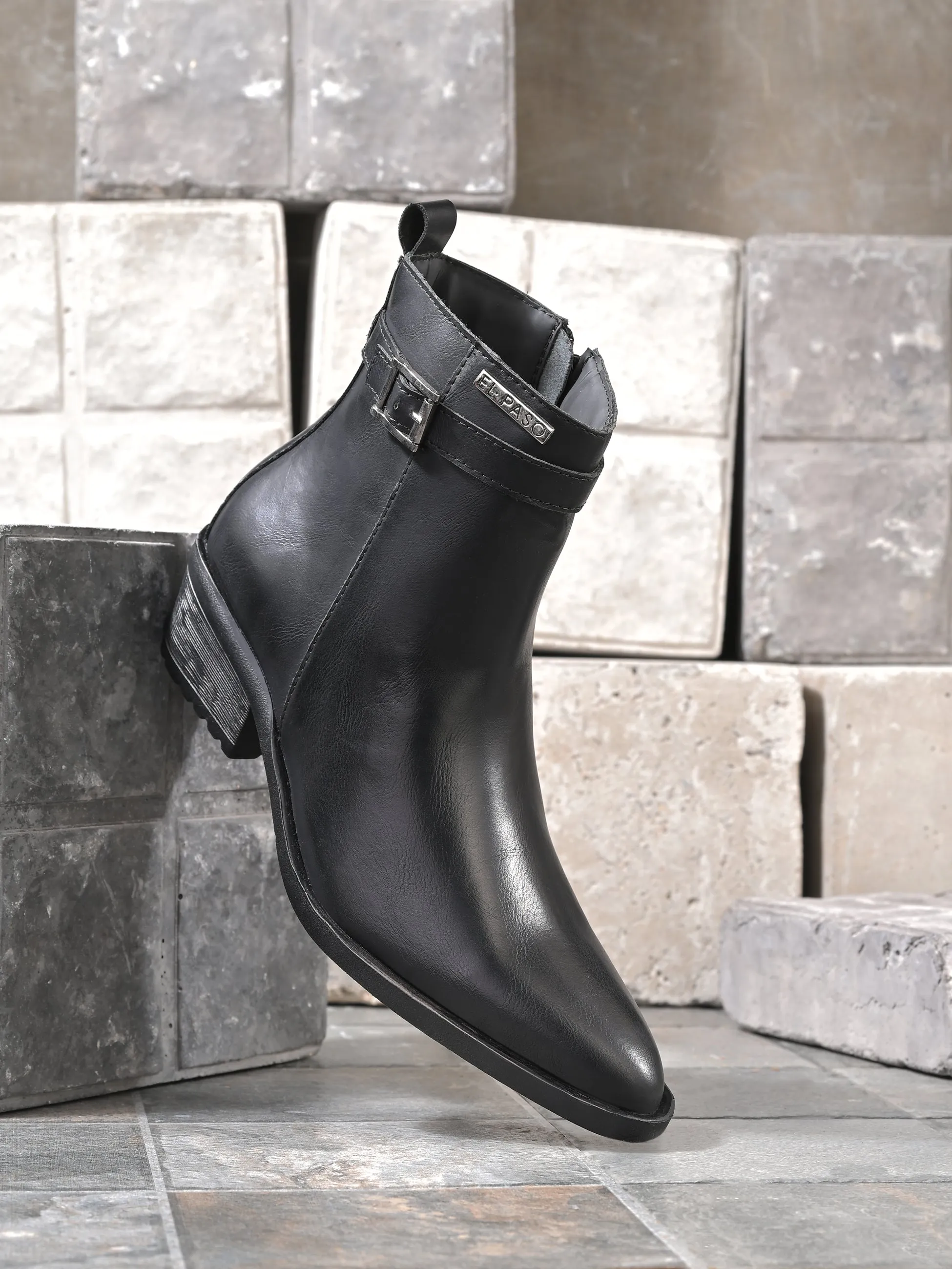 EL PASO Women Faux Leather Casual Slip On Boots