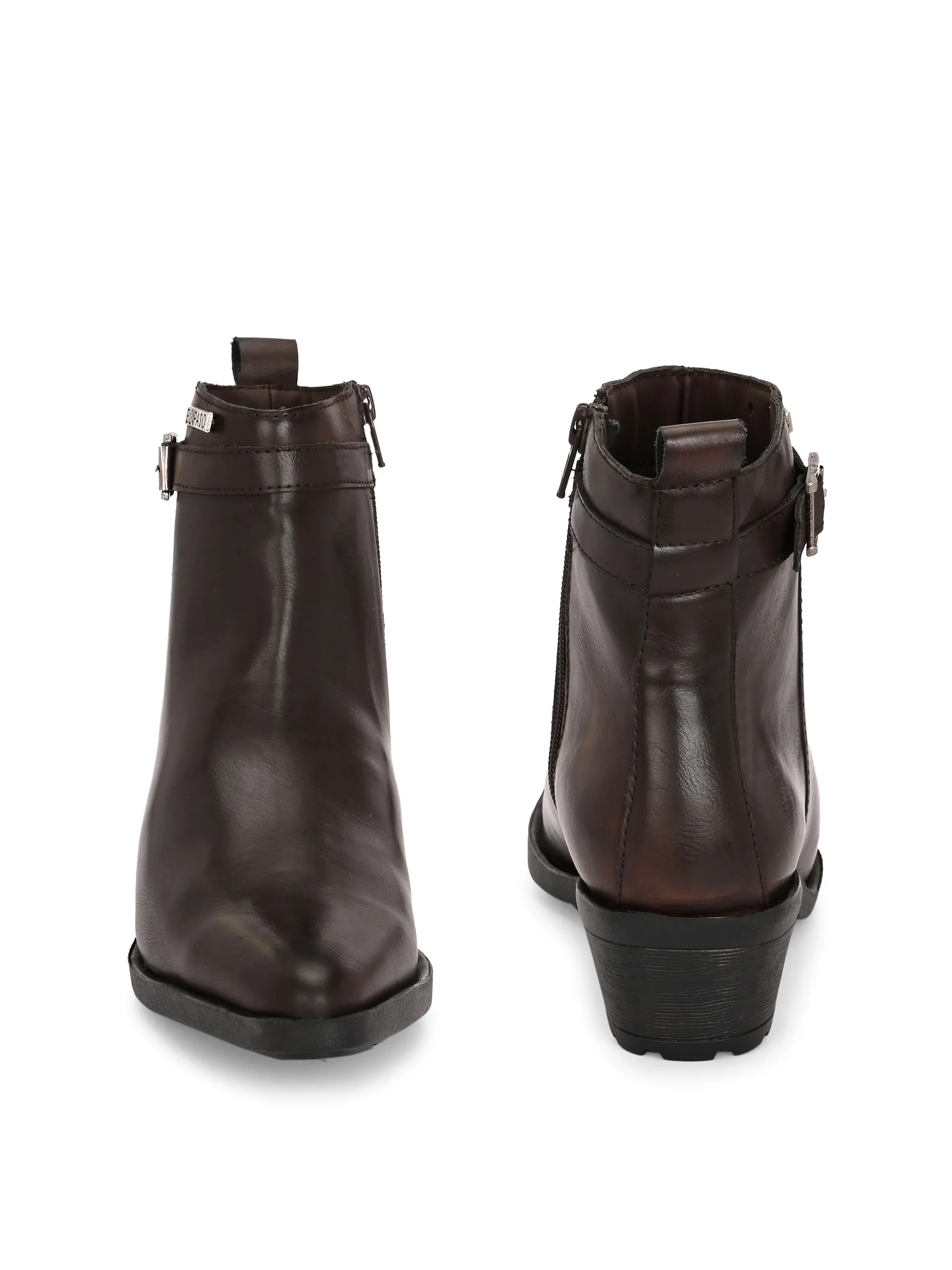 EL PASO Women Faux Leather Casual Slip On Boots