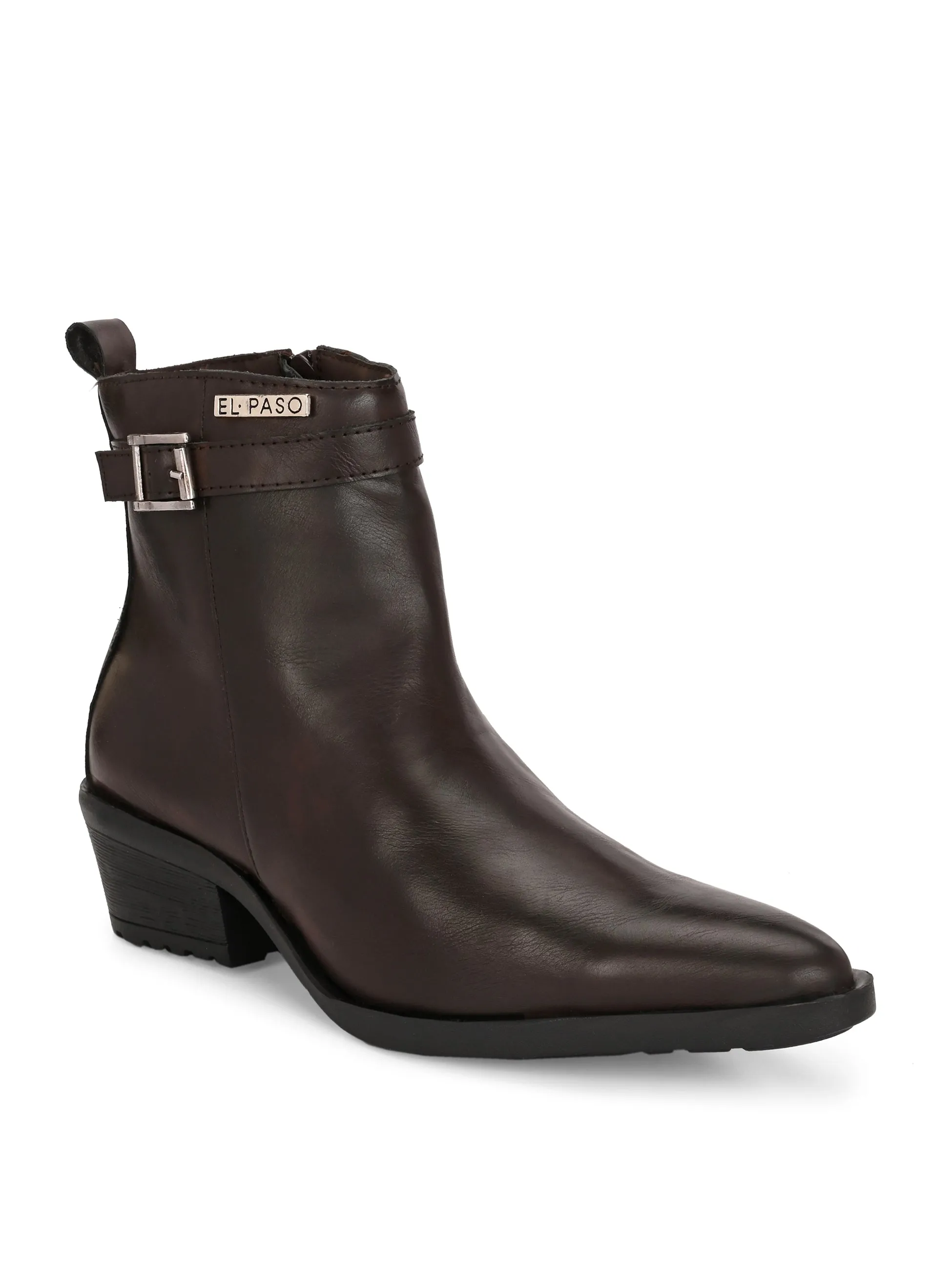 EL PASO Women Faux Leather Casual Slip On Boots