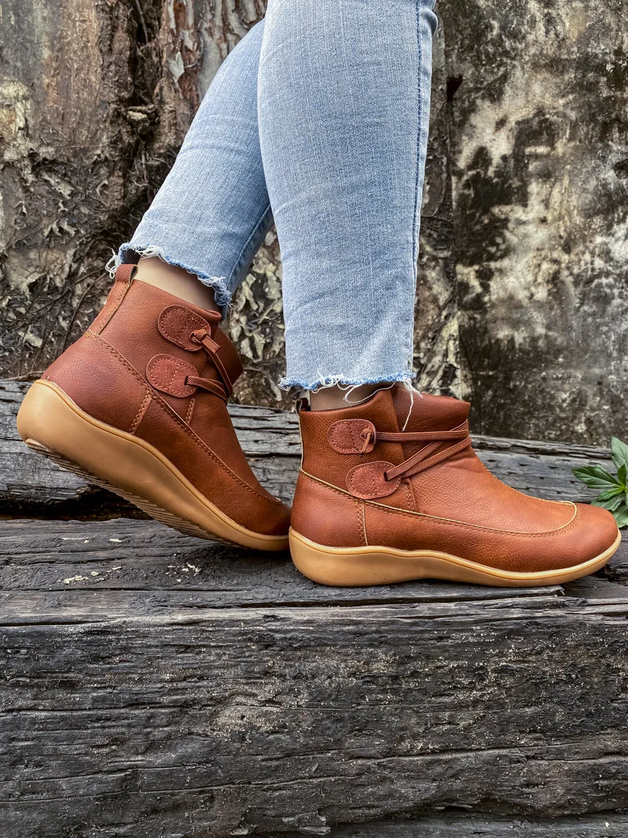 Elastic Band Flat Shoes Ankle Boots