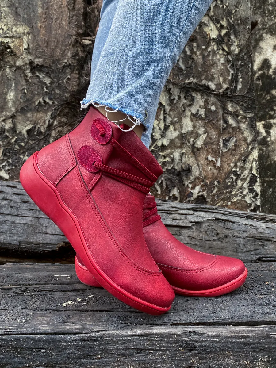 Elastic Band Flat Shoes Ankle Boots