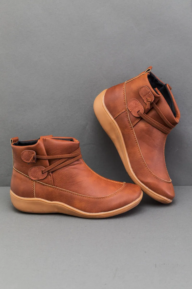 Elastic Band Flat Shoes Ankle Boots