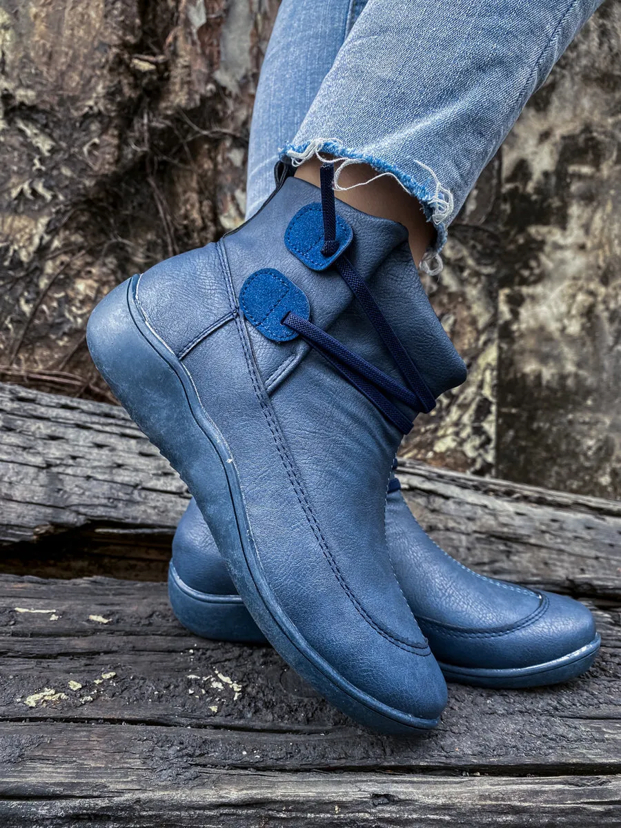 Elastic Band Flat Shoes Ankle Boots