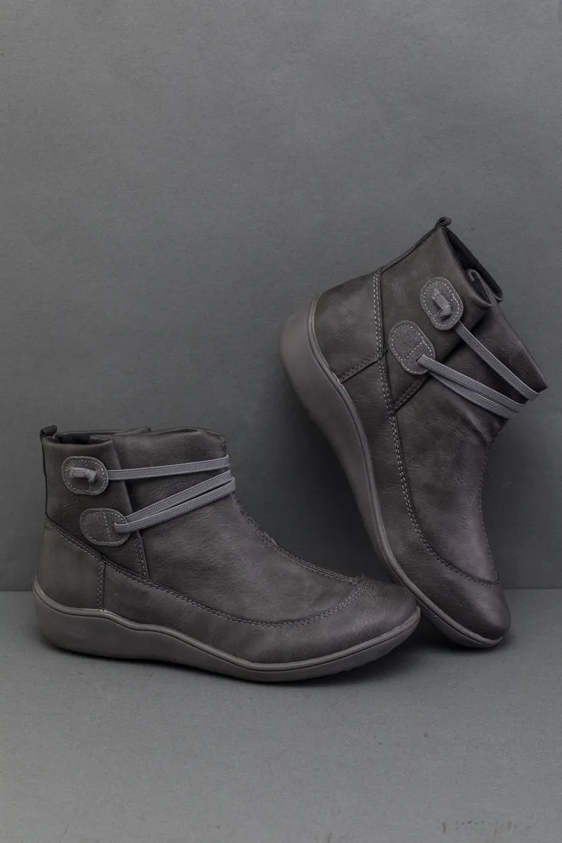 Elastic Band Flat Shoes Ankle Boots