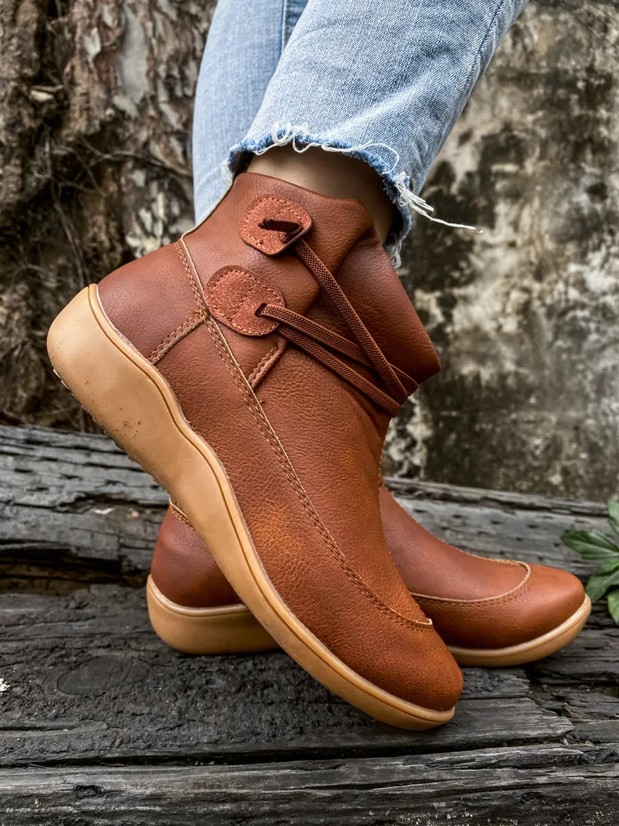Elastic Band Flat Shoes Ankle Boots