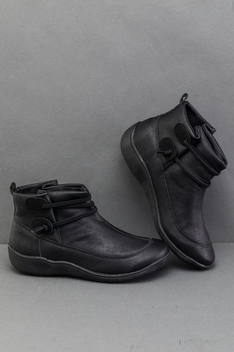 Elastic Band Flat Shoes Ankle Boots