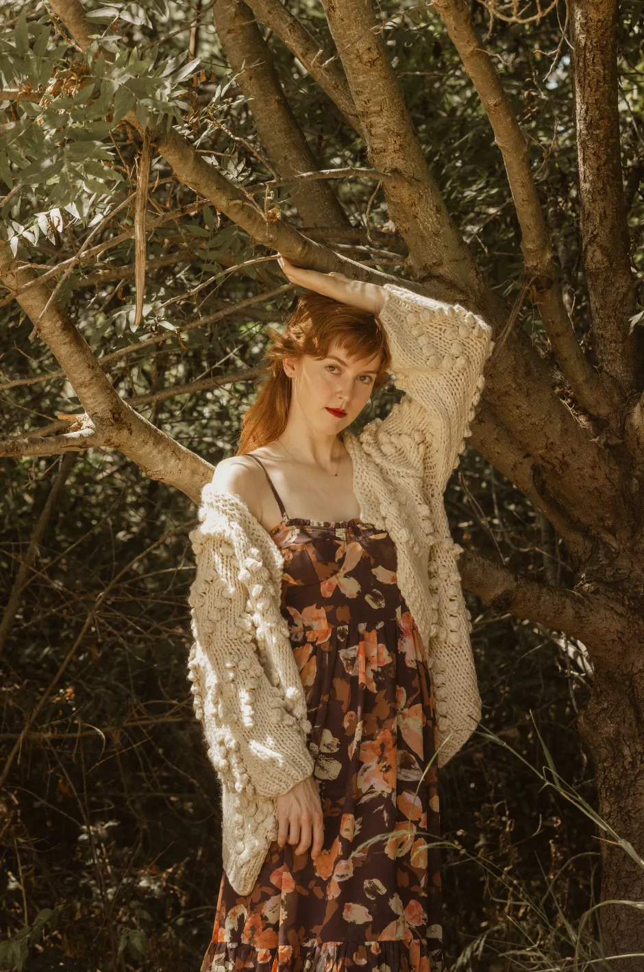 Elisabeta Dress in Chestnut Autumn Floral