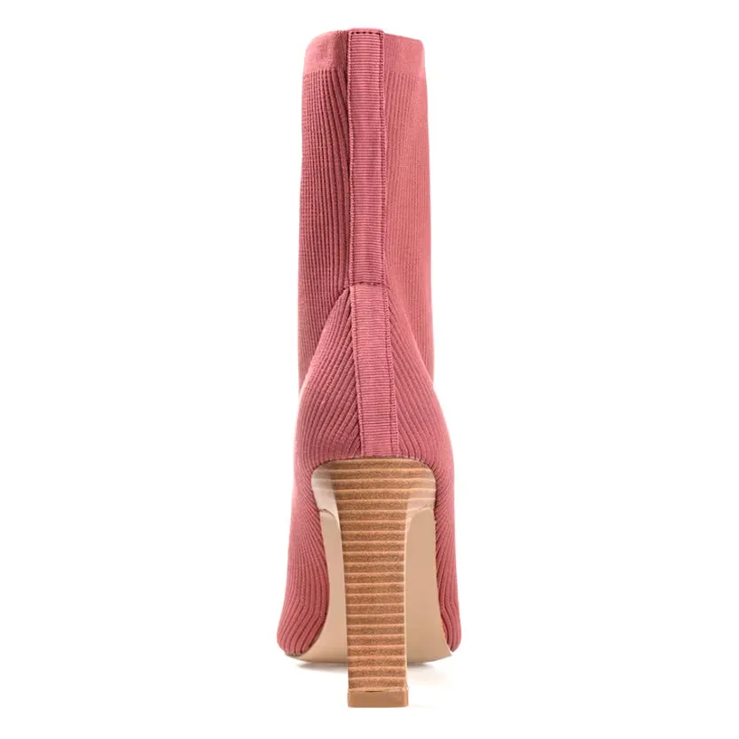ELISSA Heeled Stretch Ankle Sock Boots