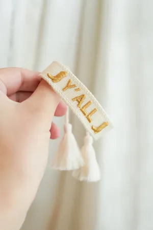 Embroidered "Y'all" Bracelet