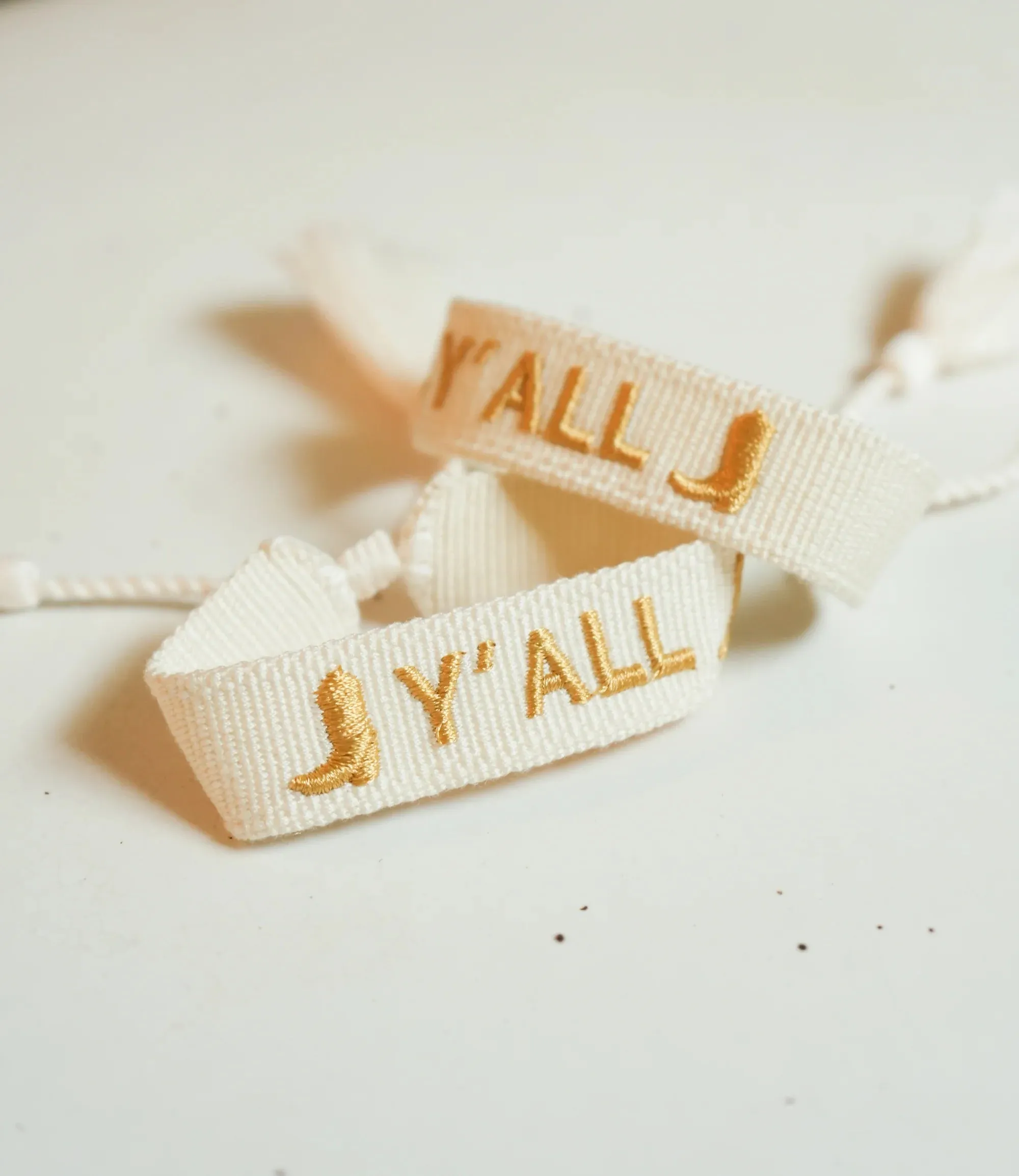 Embroidered "Y'all" Bracelet