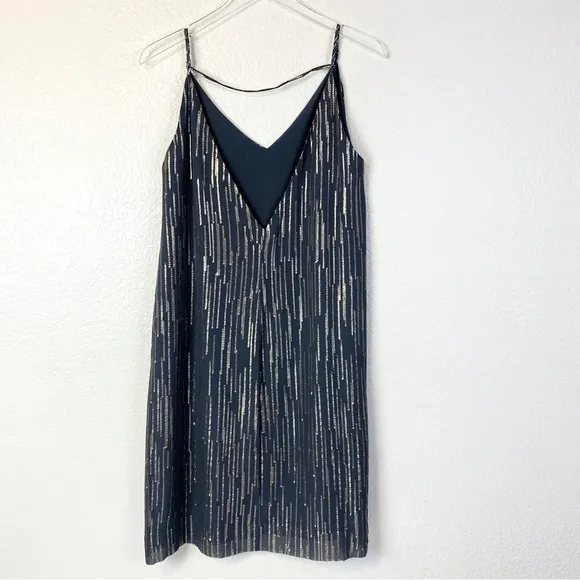 Equipment Tansie Silk And Metallic Slip Dress Size L