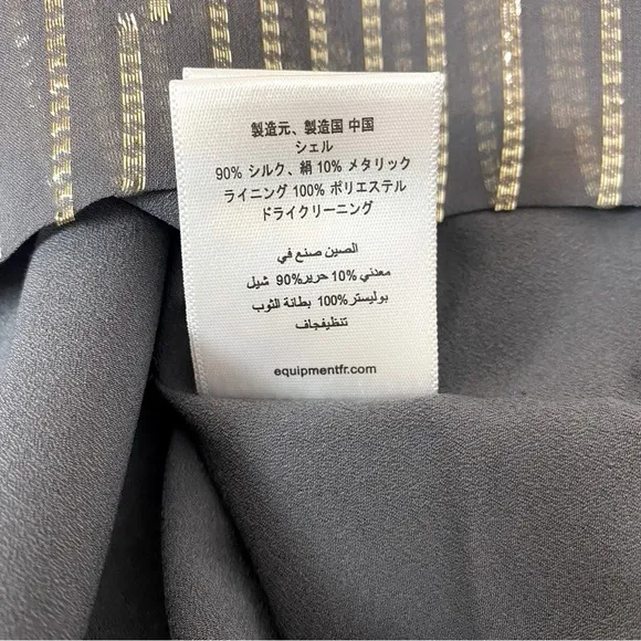 Equipment Tansie Silk And Metallic Slip Dress Size L