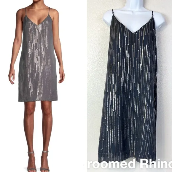 Equipment Tansie Silk And Metallic Slip Dress Size L