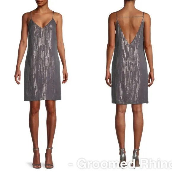 Equipment Tansie Silk And Metallic Slip Dress Size L