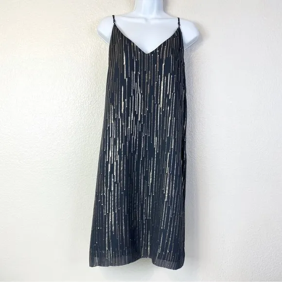 Equipment Tansie Silk And Metallic Slip Dress Size L