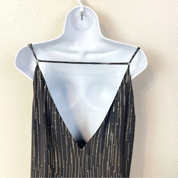 Equipment Tansie Silk And Metallic Slip Dress Size L
