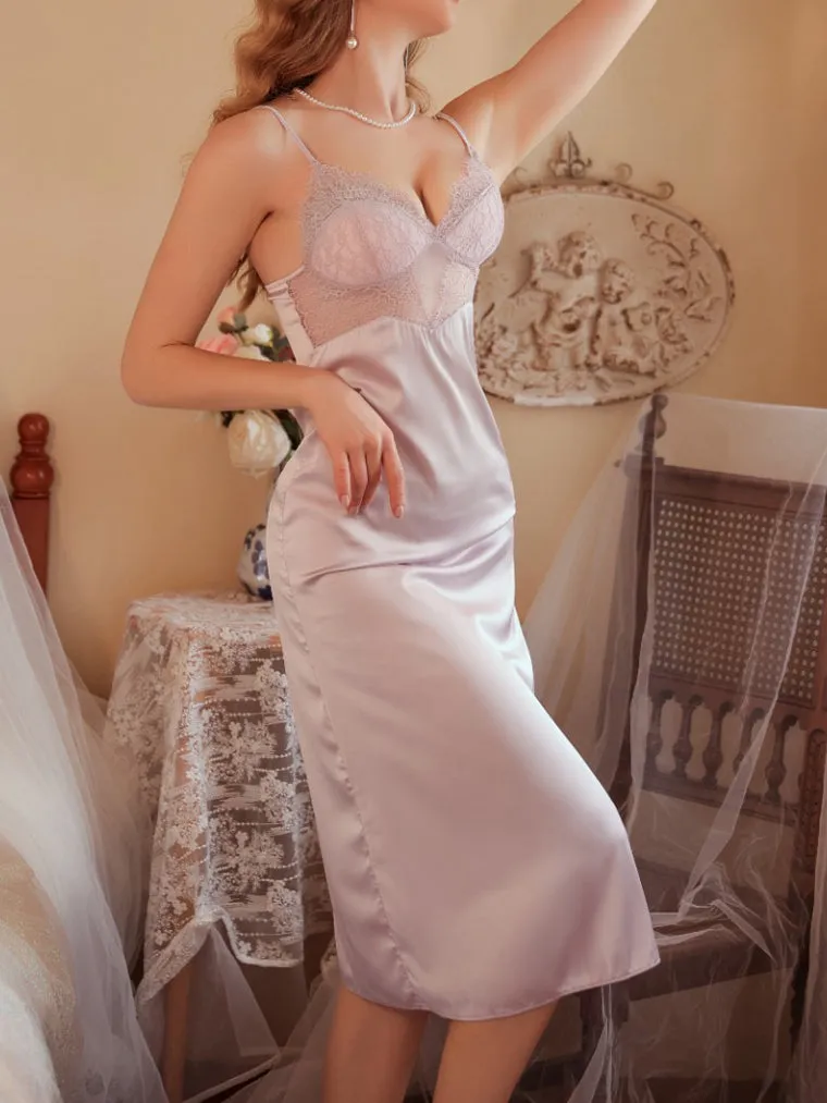 Eyelash Lace Panel Slip