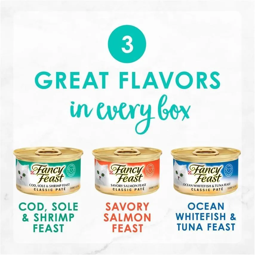 Fancy Feast Classic Seafood Feast Variety Pack Canned Cat Food