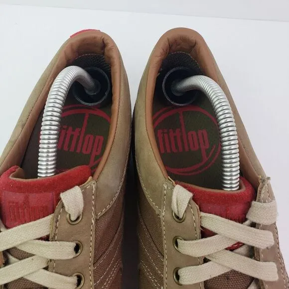 FitFlop Ffbuzz Mens Size 11 Brown Lace Up Casual Sneaker Shoes 386-286