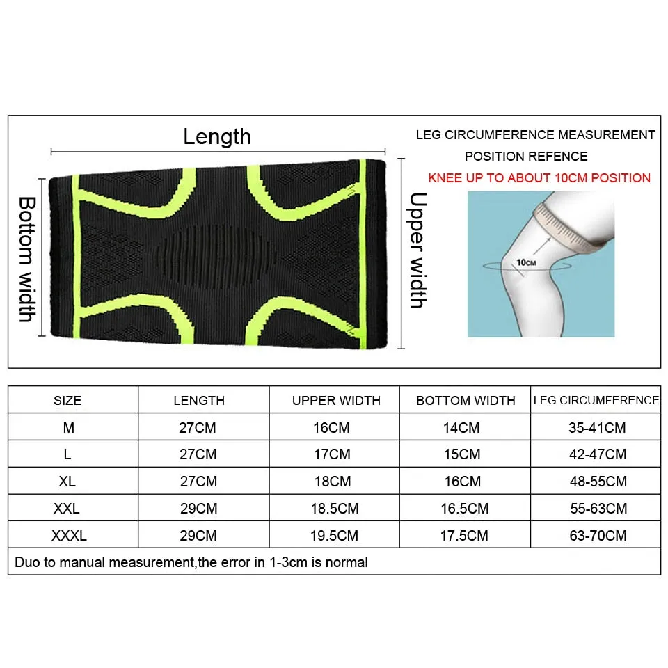 Fitness Running Cycling Knee Support Braces Elastic Nylon Sport Compression Knee Pad