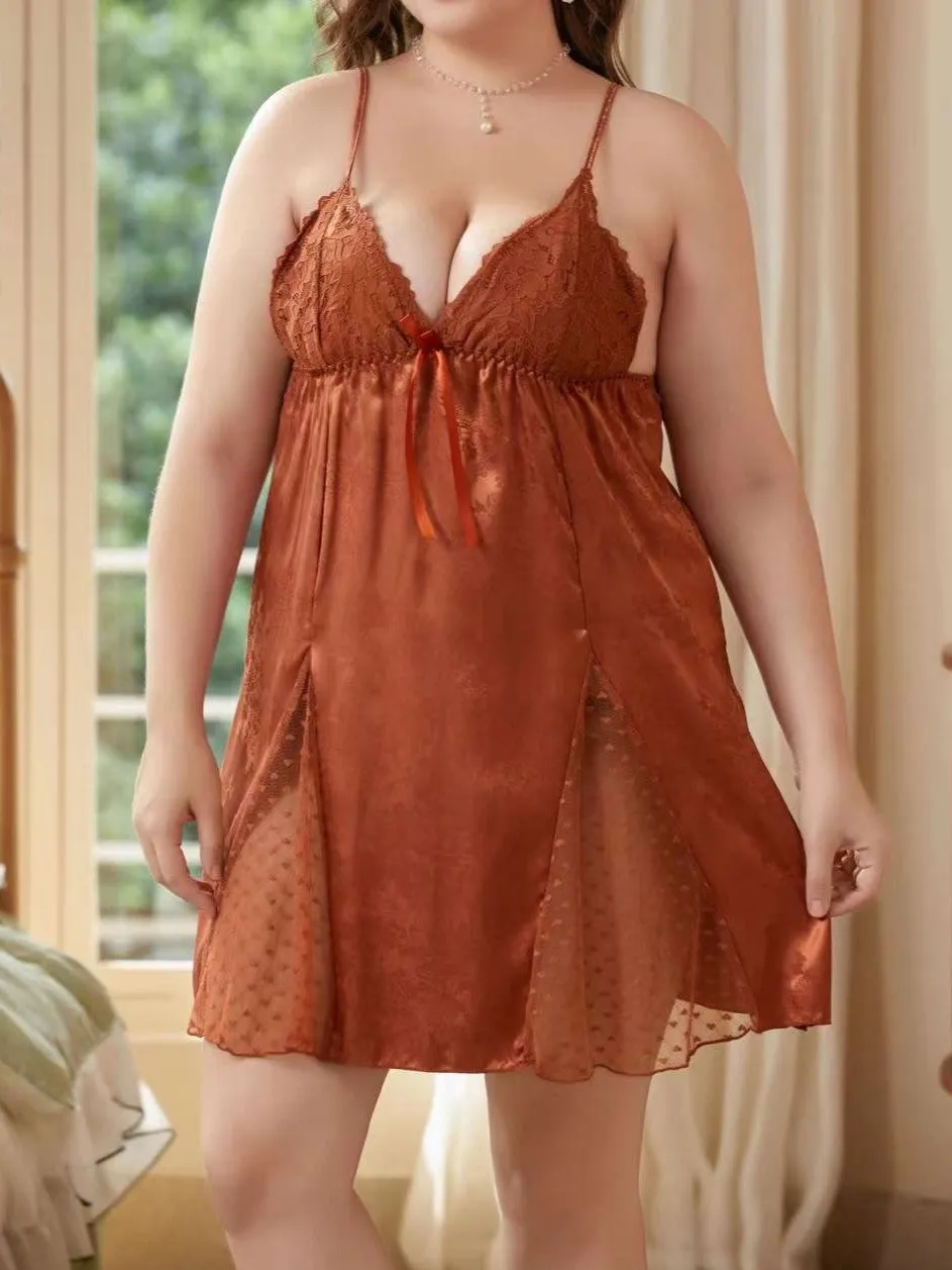Floral Print Mesh Insets Slip