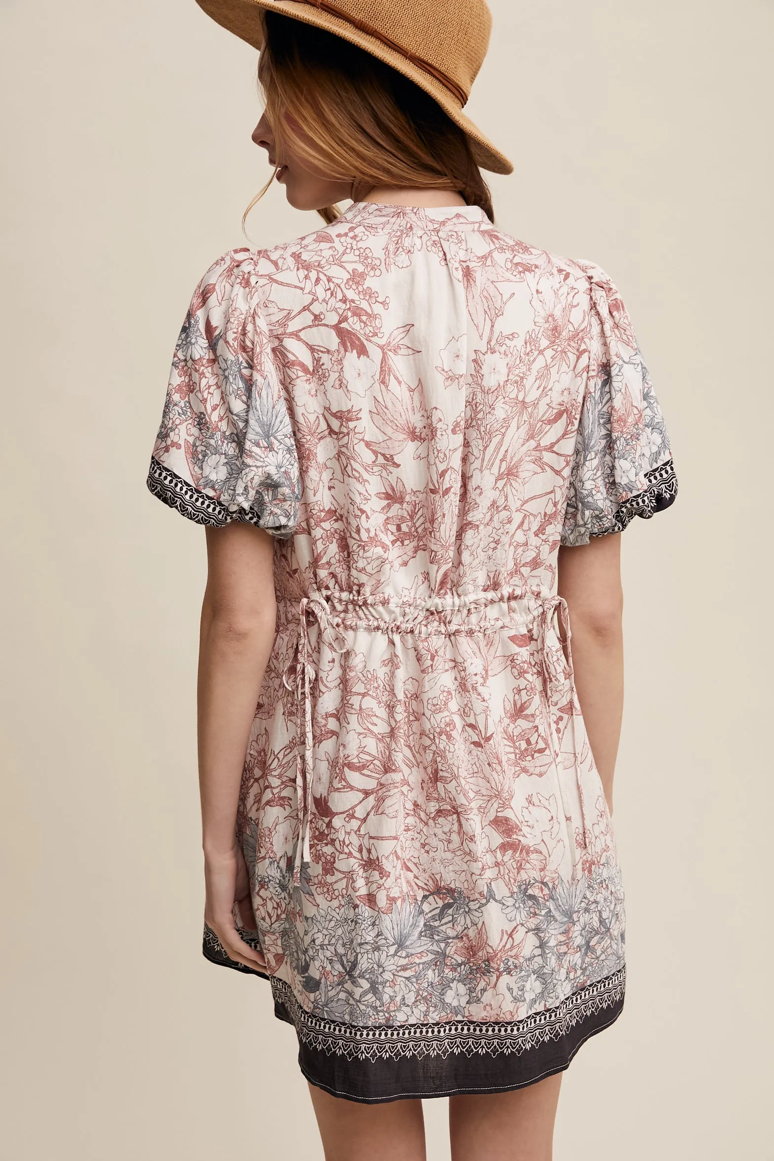 Floral Print Puff Sleeve Dress