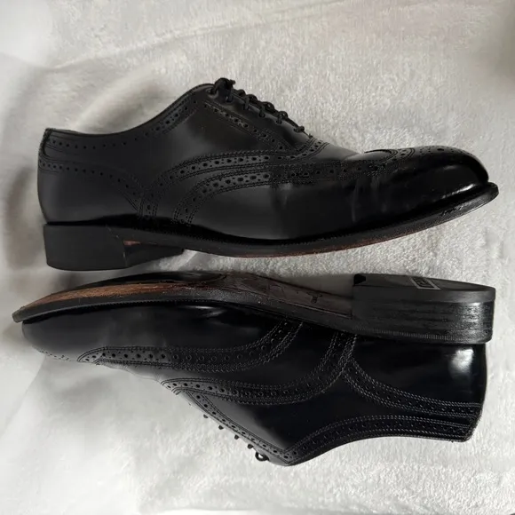 Florsheim Men Lexington Oxford Wingtip Shoes Black Leather Size 9.5D Brogue
