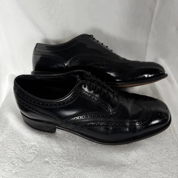 Florsheim Men Lexington Oxford Wingtip Shoes Black Leather Size 9.5D Brogue