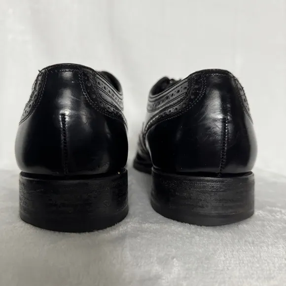 Florsheim Men Lexington Oxford Wingtip Shoes Black Leather Size 9.5D Brogue