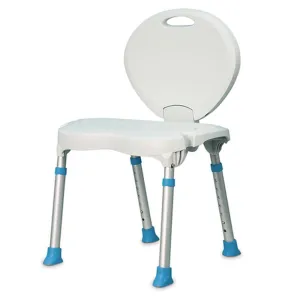 Folding Bath and Shower Chair with Non-Slip Seat and Backrest, White - 1 Each
