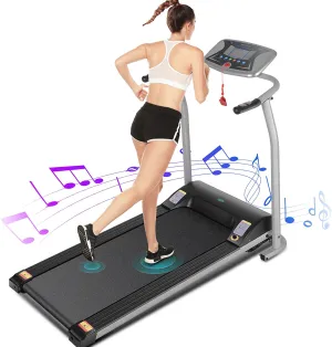 Folding Treadmill for Home, Portable Electric Treadmill Exercise Machine with LCD Display & Pulse Grip, Running Walking Jogging Exercise Fitness Machine for Home Gym Easy Assemble