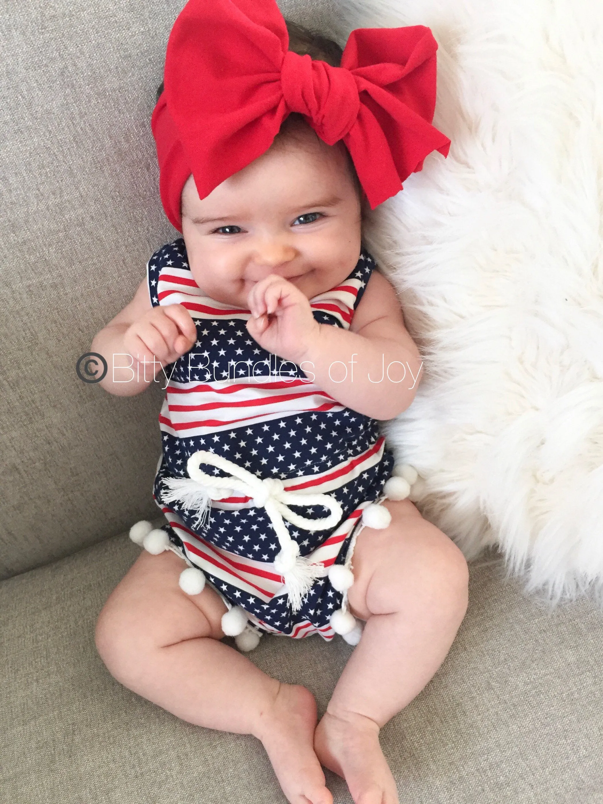 Fourth of July Knit Romper