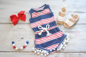 Fourth of July Knit Romper