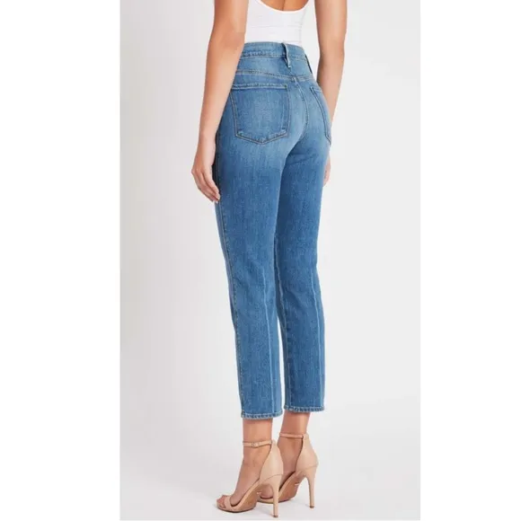 FRAME | $248 Le Sylvie Slender Straight Jean in Callie Medium Blue, Size 27