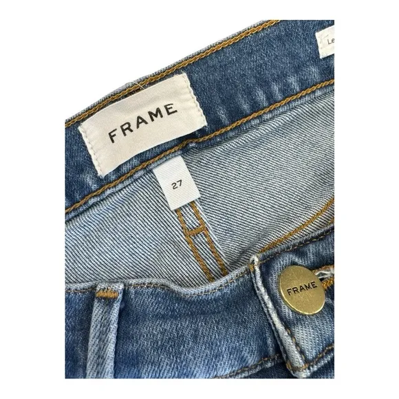 FRAME | $248 Le Sylvie Slender Straight Jean in Callie Medium Blue, Size 27