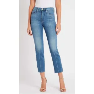 FRAME | $248 Le Sylvie Slender Straight Jean in Callie Medium Blue, Size 27