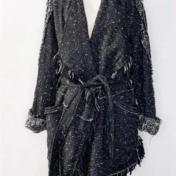 Free People Fringe Wrap Blanket Coat Size Small