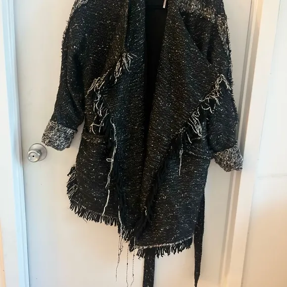 Free People Fringe Wrap Blanket Coat Size Small