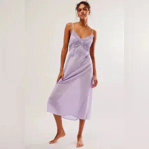 Free people Going Steady Slip dress midi slip embroidered lace crochet