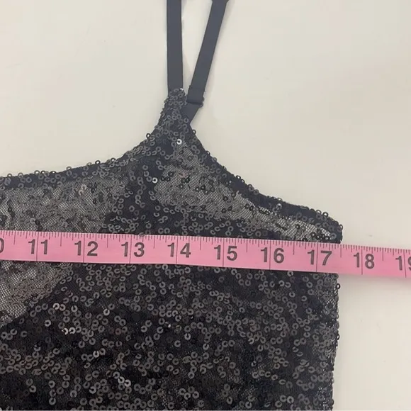 Free People Intimately Free Sexy Sheer Sequined Slip Dress Black. Size Large