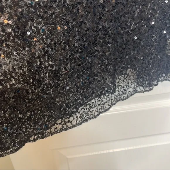 Free People Intimately Free Sexy Sheer Sequined Slip Dress Black. Size Large
