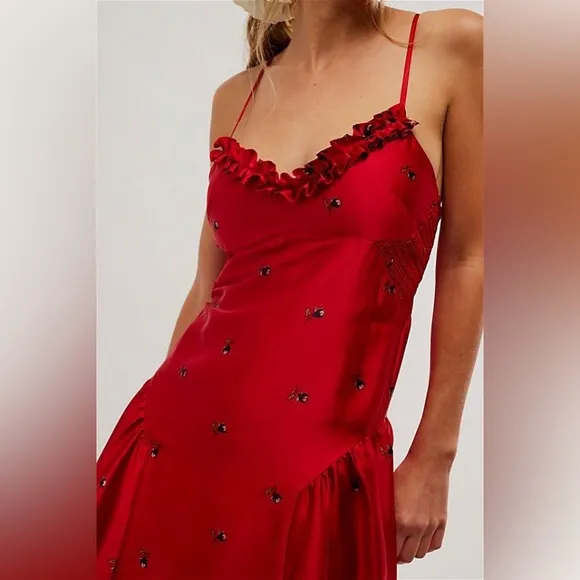Free People Intimately On My Own Printed Maxi Midi Slip
