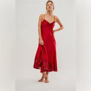 Free People Intimately On My Own Printed Maxi Midi Slip