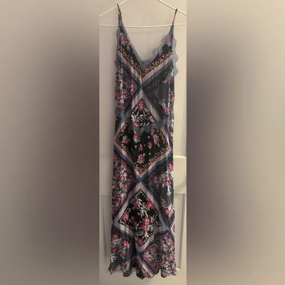 Free People Intimately Stevie Printed Maxi Slip Dress Size Small NWT