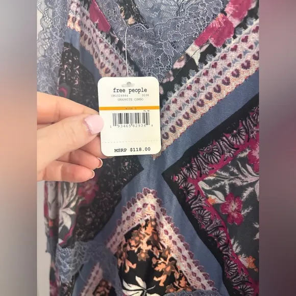 Free People Intimately Stevie Printed Maxi Slip Dress Size Small NWT