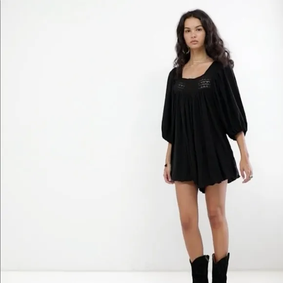 FREE PEOPLE ROMPER, NEW WITH TAG MEDIUM BLACK