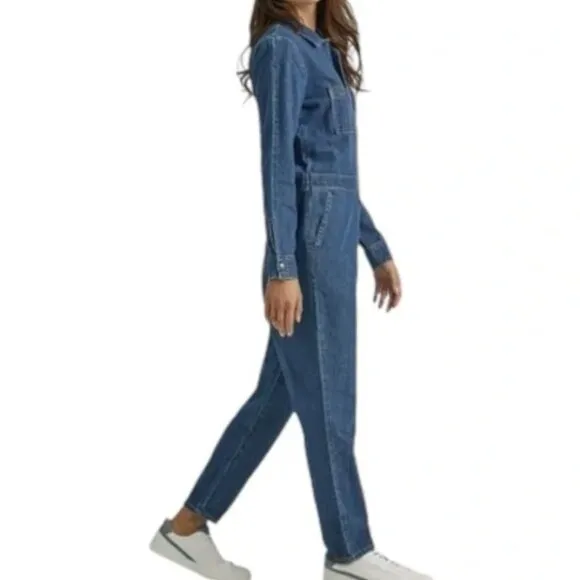 Free People X Lee Union-All Denim Jumpsuit - Blue - Size Medium