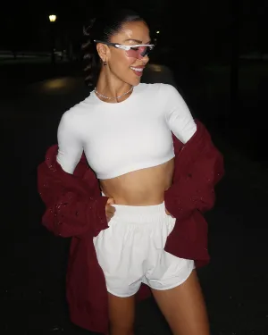 Freedom Luna Power Long Sleeve Crop | White
