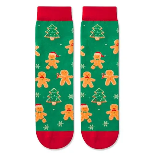 Funny Christmas Gifts for Kids, Christmas Socks, Gingerbread Socks for Boys Girls, Xmas Gifts, Holiday Gifts for 4-7 Years Old, Gingerbread Gifts, Santa Gift Stocking Stuffer